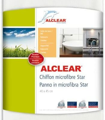 ALCLEAR Star 950006 Chiffon en microfibre spécial pour nettoyer les taches de calcaire, sans produits chimiques ni nettoyant en microfibre pour les personnes allergiques 40 x 45