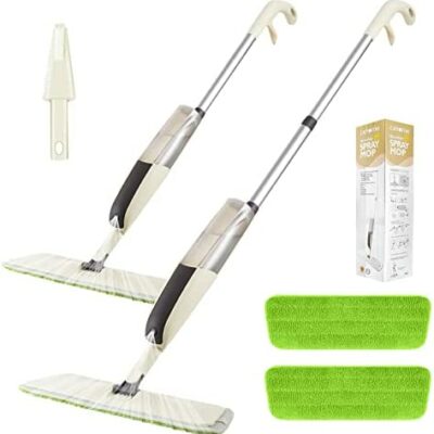 CXhome Spray Mop, Vadrouille à Sol avec Spray Mop Spray Mop pour la Cuisine à Domicile avec 2 Tampons Réutilisables, Bouteille de 500 ml