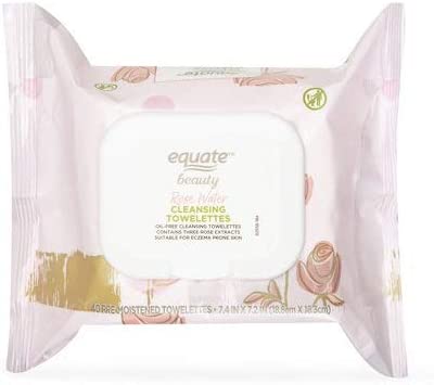 Equate Beauty Lot de 2 lingettes nettoyantes à l'eau, 40 lingettes pré-humidifiées