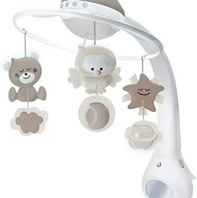 Téléphone musical projecteur 3 en 1 INFANTINO - Téléphone convertible, lampe de bureau et de lit et projecteur avec mode alarme pour simuler la lumière du jour avec 6 mélodies et 4 sons naturels