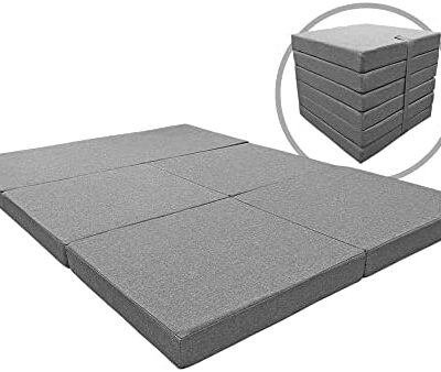 Lot de 6 matelas pliables de camping universels pour invités, camping, voyage (120 x 180 x 5 cm)