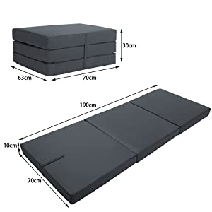 Matelas enfant Matelas 190x70 Matelas 190 Lit d'appoint Futon Futon Futon Chauffeuse Camping