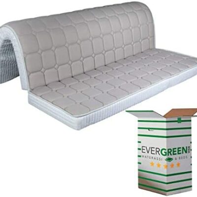 Evergreenweb Matelas Canapé Lit 140x190 Memory Bed pour Banc BZ 12cm de Haut, Revêtement Antiallergique Blanc, Matelas Pliable en Mousse