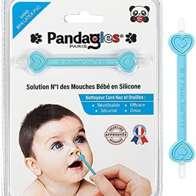 Pandagies Paris – Cure Nettoyant Nez et Oreilles 0-12 Mois – Compatible Baby Fly Mouche Bebe – Mouche Nasale – Sérum Physiologique – Cure Nettoyant Nez – Débouchage Oreille.