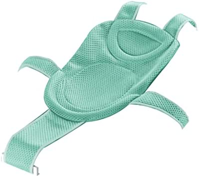 Baignoire en maille pour douche de bébé - Siège de douche pour nouveau-né Accessoires pour tout-petits en maille réglable confortable Plateau de poche antidérapant Coussin pour nouveau-né vert clair 1 pièce