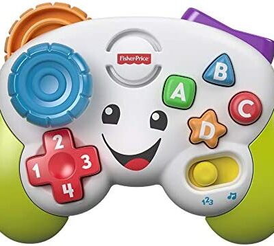 Joystick de jeu et d'apprentissage Fisher-Price, jouet musical interactif pour bébé avec mode d'apprentissage et de jeu, 6 mois et plus, FWG13