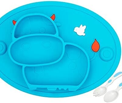 Silicone bébé ventouse tout-petit plateau d'alimentation antidérapant enfants forte aspiration forte épaisse napperon bébé avec compartiment