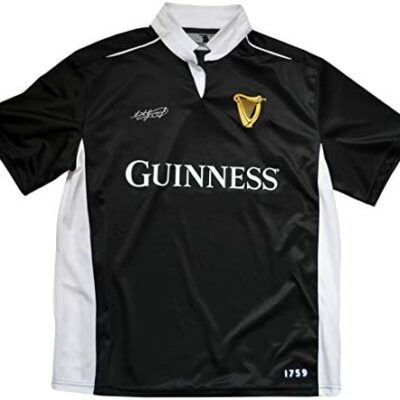 Guinness Short Sleeve Rugby Shirt Noir/Blanc