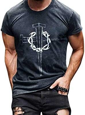 Jessboyy Cross Graphic Black Stretch Short Sleeve Men's T-Shirt - Valentine's Day Gift Men's Sports T-Shirt