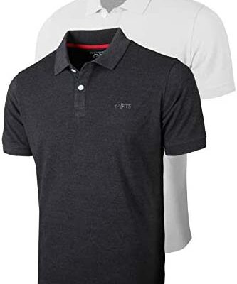 FULL TIME SPORTS® Lot de 2 polos à manches courtes pour homme, hauts de golf et de tennis décontractés et confortables