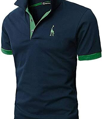 GHYUGR Fashion Polo à manches courtes pour hommes T-shirt décontracté Slim Top brodé S-XXL