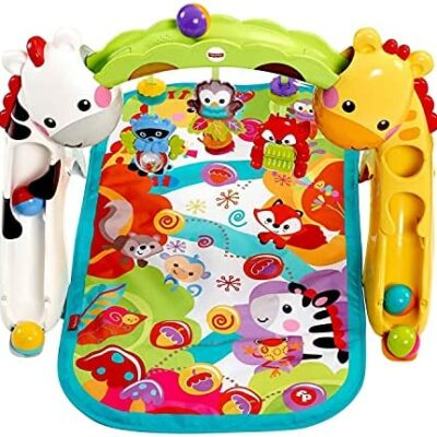 Fisher-Price Tapis de jeu musical pour bébé avec plus de 12 activités et jouets dès la naissance, CCB70