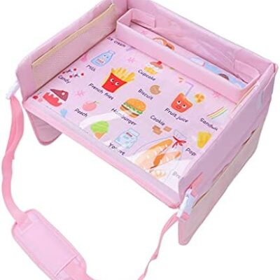 SM SunniMix 1 pièce plateau de siège bébé, chaise de bureau, plateau de voiture, plateau de voiture pour enfants, accessoires de voyage - Pink Food