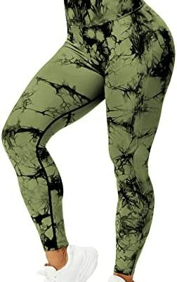 ZAAYO Scrunch Butt Lift Leggings Pantalon de yoga d'entraînement pour femme Chaussons plissés Taille haute Collants de compression sans couture