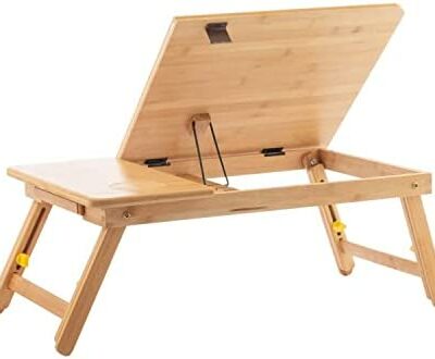 Table d'appoint pliante InnovaGoods Lapwood en bambou, bois, 5 x 21-27 x 34 cm.  Médidas env.Plié : 53,5 x 4,5 x 34 cm