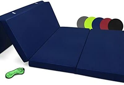 Beautissu Campix Matelas Pliant 120x195 cm - Matelas Pliant pour Lit de Voyage comme Matelas Pliant Invité ou Matelas Pliant de Camping et Matelas Pliant Cube - Bleu Foncé