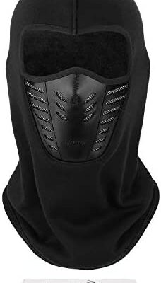 Tagvo Balaclava - Masque facial multifonctionnel avec panneau de cou en polaire respirant en maille de silicone respirante, casque d'hiver pour femme adulte, cagoule de sport de taille universelle pour homme