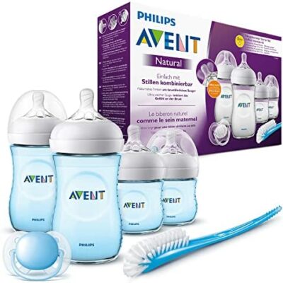 Philips Avent Natural Neonatal Starter Kit - Sucette en polypropylène/sans BPA en silicone, bleu (modèle SCD301/04)