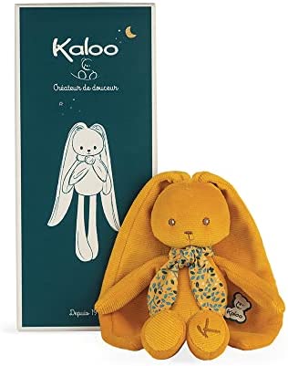 Kaloo - Lapinoo - Marionnette Lapin - Peluche Bébé Velours Côtelé - 35 cm - Ocre - Matière Très Douce - Coffret Cadeau - Dès La Naissance, K972200