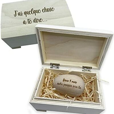 Oeuf en bois Annonce Naissance, Grossesse, Parrain/Marraine, Futurs Parents Personnalisable Personnalisation