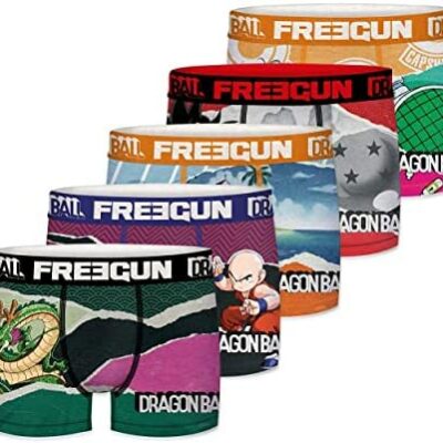 FREEGUN Dragon Ball Boxer pour homme, slip extensible et respirant pour homme (lot de 5)