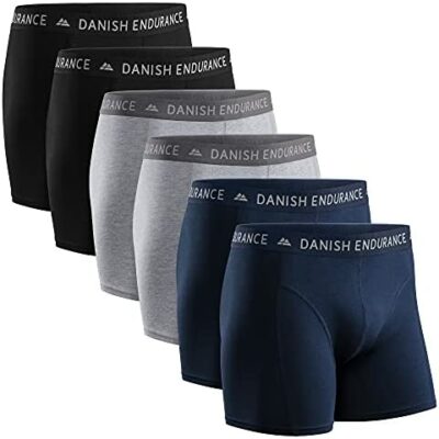 Lot de 6 caleçons en coton super doux pour homme, plusieurs couleurs (2 noirs, 2 gris, 2 bleu marine) XXXL