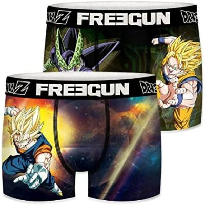 FREEGUN Boxer Homme Gogeta, Cell, Boxer Homme, Dragon Ball Z, No Morph and Resistance (Pack de 2)