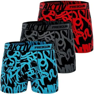 FREEGUN Lot de 3 boxers de sport en coton AKTIV pour homme