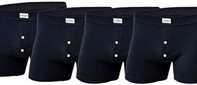 Lot de 4 - Boxers élégants à boutons en coton biologique