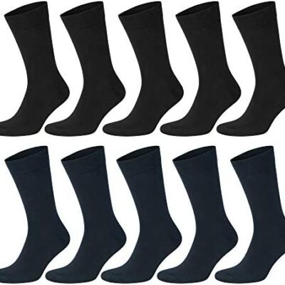 ABI TEXTIL Chaussettes en coton pour homme et femme (5 paires ou 10 paires) Sans couture Respirant Durable et confortable