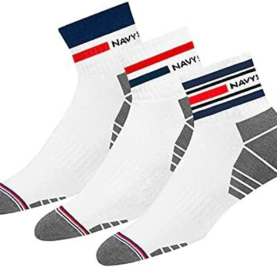 NAVYSPORT Lot de 3 chaussettes de sport pour homme