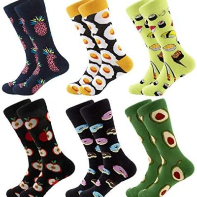 6 paires de chaussettes colorées pour hommes, motif tendance, design intelligent, chaussettes décontractées en coton