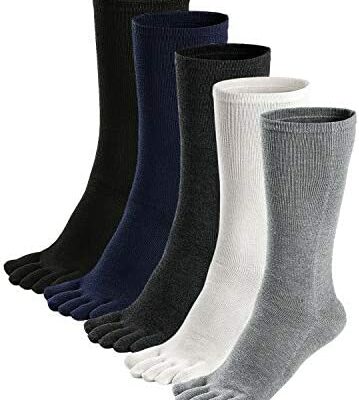 Chaussettes à 5 doigts pour hommes, orteil fendu, chaussettes à cinq doigts pour hommes, EU39-45, 3/5 paires