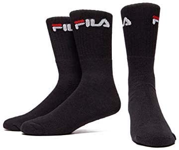 Fila 6 paires de chaussettes, chaussettes de tennis éponge avec logo ceinture, unisexe (lot de 2 de 3)