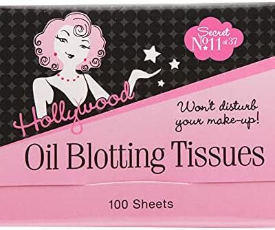 Hollywood Secrets : lingettes anti-sébum et anti-brillance pour maquillage mat (100 pièces)