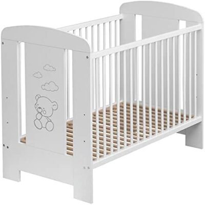 Best for Kids Cribs My Sweet Baby 3 Couleurs Sans Matelas Mousse 10cm Berceau Certifié TÜV Blanc 4 Pièces 120x60 (Blanc Sans Matelas)