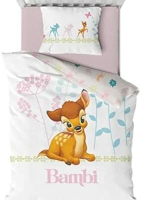 Disney Baby Bambi Housse de Couette, Multicolore, 100x140cm, Berceau, 100% Coton