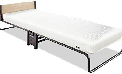 JAY-BE Revolution Lit Pliant avec Matelas en Mousse à Mémoire de Forme, Revêtement en Poudre, Noir, Simple, 77cm