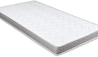 Matelas canapé 80x190 cm Hauteur lit 14 cm, housse anallergique blanche, matelas mousse pliable à soutien très ferme