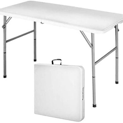 Table pliante MaxxGarden, table de jardin, table d'extérieur, table pliante, 120 x 60 x 74 cm, blanc