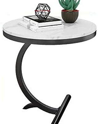 XLEVE Marbre Coin Canapé Table D'appoint Table Salon Canapé Fin Table De Chevet Petite Table Basse Ronde (Couleur: B)