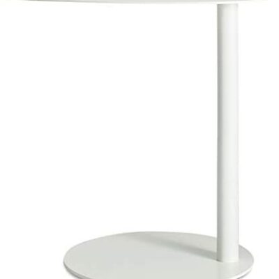 HHGO Table d'appoint ronde en métal avec canapé, table de chevet portable moderne pour chambre à coucher, coin nuit côté chambre, salon, petit appartement (couleur : blanc)