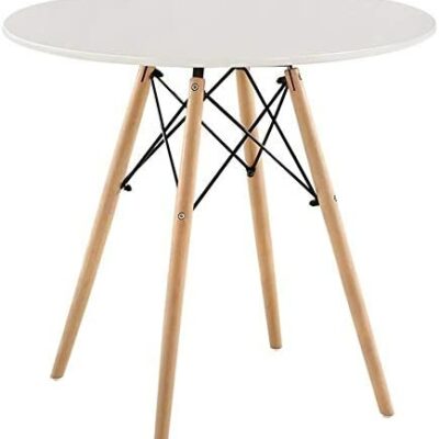 HHGO table basse en bois massif table d'appoint ronde multifonctionnelle portable côté chambre chevet personnalisé coin salon petit appartement table de pied (couleur: blanc, taille: 70 * 72cm)