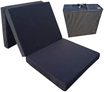 Natalia Spzoo Matelas supplémentaire pliant 180 x 80 x 10 cm avec poche à rabat (noir 0001)