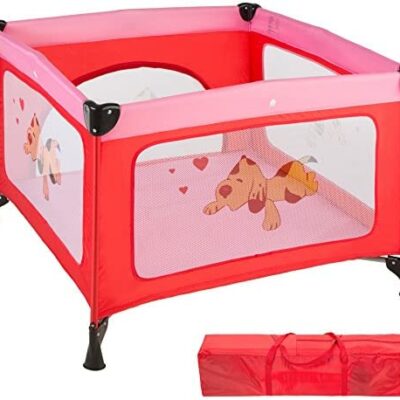 TecTake Baby Playpen Crib Folding Umbrella Strap Tote - Plusieurs couleurs disponibles - (Rose | Lot 402206)