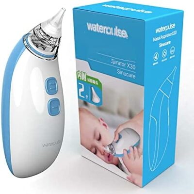 Aspirateur nasal pour tout-petit, ventouse automatique pour bébé, avec 2 puissances d'aspiration réglables, 2 embouts en silicone, dissolvant de mucus nasal, pour nouveau-né, bleu