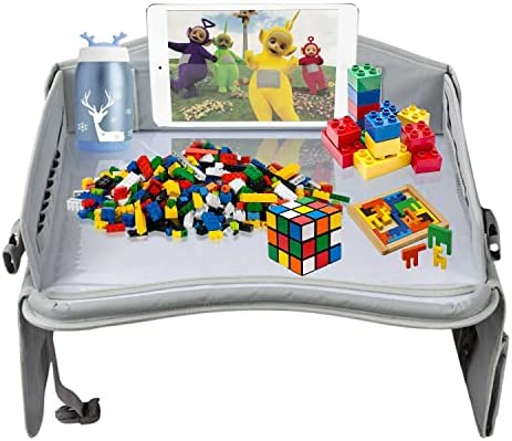 Dytxe-shelf Plateau de voyage pour siège auto pour tout-petits et enfants, plateau de voyage pour tout-petits, essentiels de voyage en voiture pour enfants