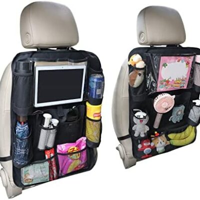 Giftgarden Sac de rangement pour voiture pour enfants 10 poches, lot de 2, housse de siège de voiture pour enfant avec sac transparent pour le rangement intérieur de la voiture