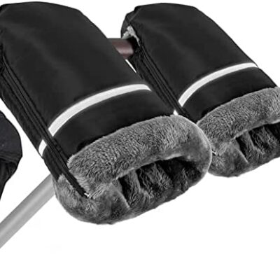 BTNEEU Poussette Gants Protège-mains Poussette Doux Chaud Coupe-Vent Gants Imperméables Hiver Poussette Gants Protège-mains Avec Doublure Polaire Pour Poussette Vélo Fauteuil Roulant