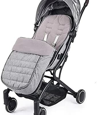 Couvre-pieds de poussette universel - Couvre-pieds de poussette en polaire de luxe antidérapant, doux et chaud pour poussette, poussette, poussette ou berceau pour bébés de 0 à 36 mois (gris)